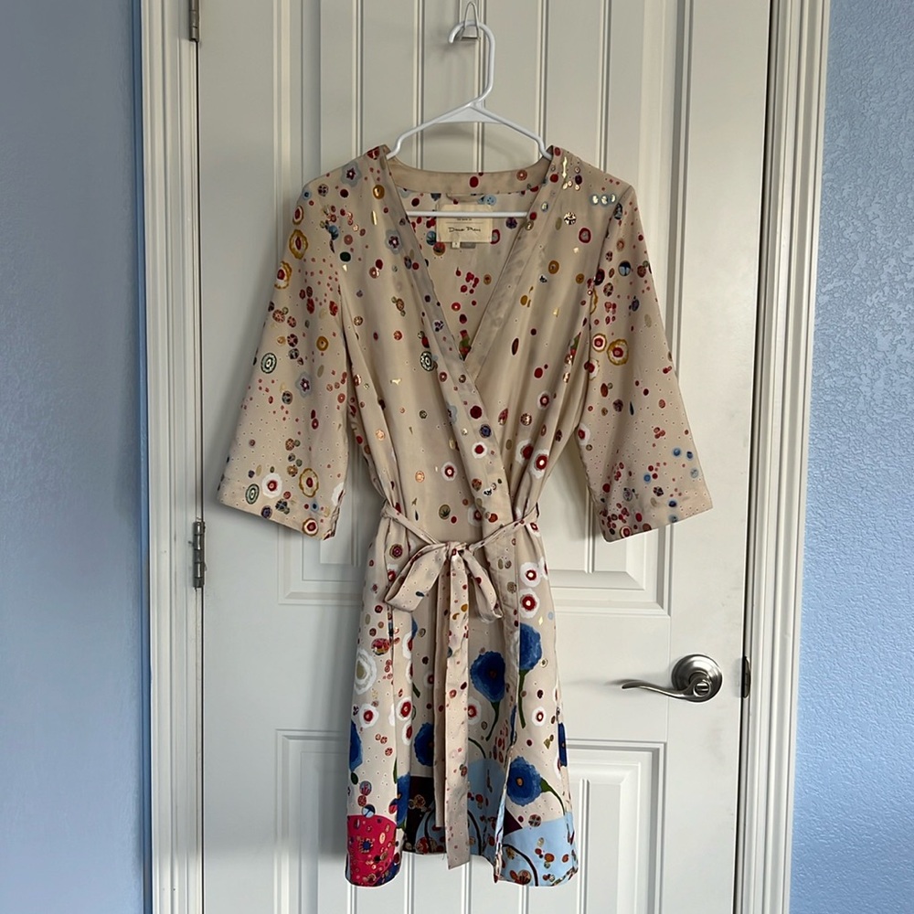 Vintage anthropology, Dianne Pieir wrap watercolor dress. Size small